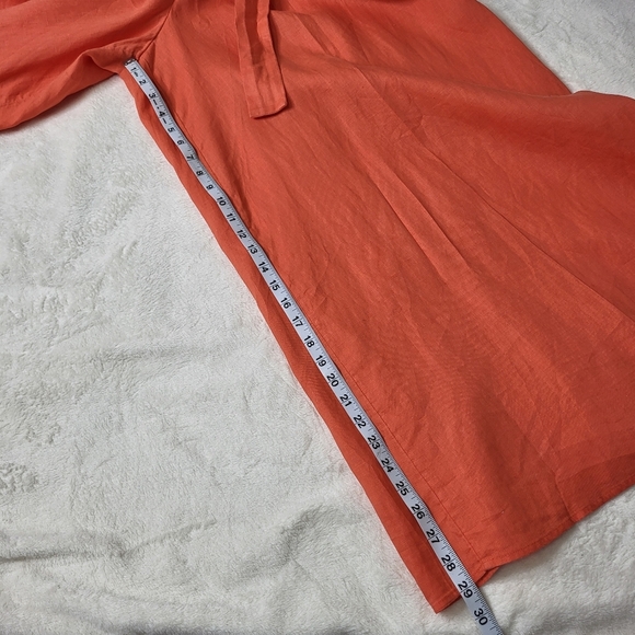 Banana Republic Meridian Linen Pant. Size 14 Petite. Coral Sunset - Picture 9 of 16